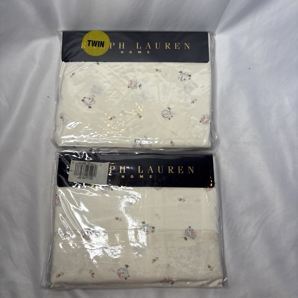 Vtg Ralph Lauren Tracy Floral Twin Flat Fitted Sheet Set Shabby Chic Cottagecore